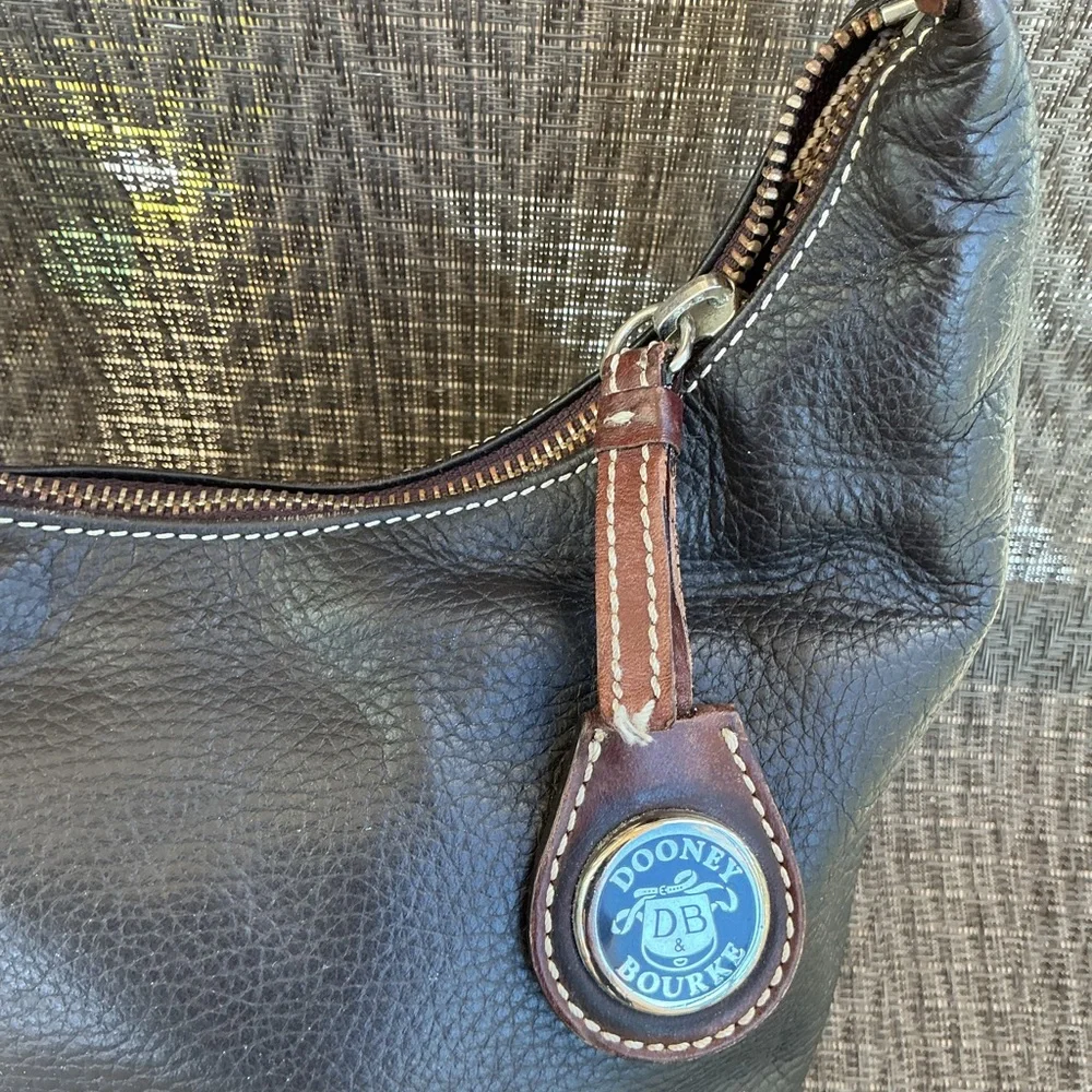Dooney & Bourke Dark Brown Leather Mini Hobo Bag